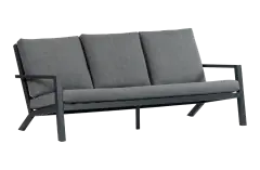 3-Sitzer Lounge-Sofa | Bezano Mattschwarz / Grau | Aluminium