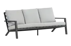 3-Sitzer Lounge-Sofa | Bezano | Mattschwarz / Creme | Aluminium