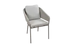 Dining Gartenstuhl Brindsi | Beige | Camel/Sake | Aluminium und Rope