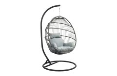 Hängesessel Ei Coco | Grau & Schwarz | Aluminium und Rope
