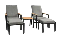 Duo Lounge-Set Coda | Aluminium | Charcoal | Lesli Living