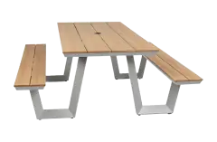 Picknicktisch Coffee Bay | Champagner | Aluminium & Tecon Teak