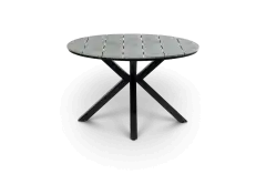 Ronde tuintafel cyrpus grey black polywood aluminium PNG