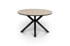 Ronde tuintafel cyprus wood black polywood aluminium PNG