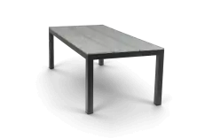 Rechthoekige tuintafel cyrpus grey black polywood aluminium PNG