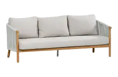 Loungesofa Es Vedra | 3-Sitzer | Teakholz | Creme