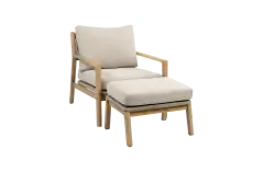 Loungesessel mit Hocker | Felline | Akazienholz