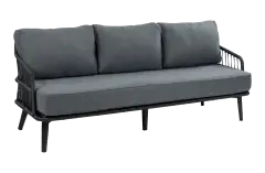 3-Sitzer Lounge-Sofa | Isabel | Schwarz | Rope