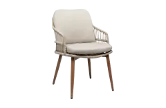 Dining-Gartenstuhl Isabel | Sand/ Holz | Rope