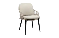 Dining-Gartenstuhl Isabel | Sand / Schwarz | Rope