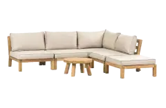 Eck-Lounge-Set Kent | 6-teilig | Sand | Akazienholz