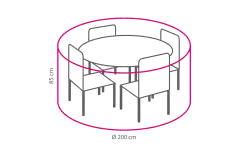 Runde Schutzh&uuml;lle f&uuml;r Gartenm&ouml;bel ⌀ 200 cm, H&ouml;he 85 cm