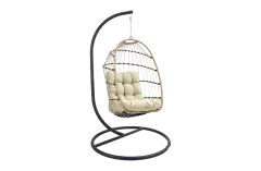 Hängesessel Malta | Sand & Schwarz | Aluminium und Rope
