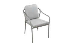 Dining Gartenstuhl Paris | Elfenbeinfarbe | Camel/Mocca | Aluminium und Rope