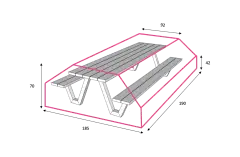 Outdoor Covers Picknicktisch Schutzh&uuml;lle | 185 x 190 x 70 cm