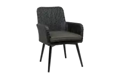 Dining-Gartenstuhl | Pisa | Schwarz | Rattan