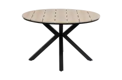 Runder Gartentisch Limasol &oslash; 120 cm | Polywood & Aluminium | Holz