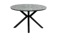 Runder Gartentisch Limasol &Oslash;120 cm | Grau | Polywood & Aluminium