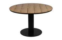 Runder Gartentisch Tower | ø 120 cm | Tecon Teak | Schwarz