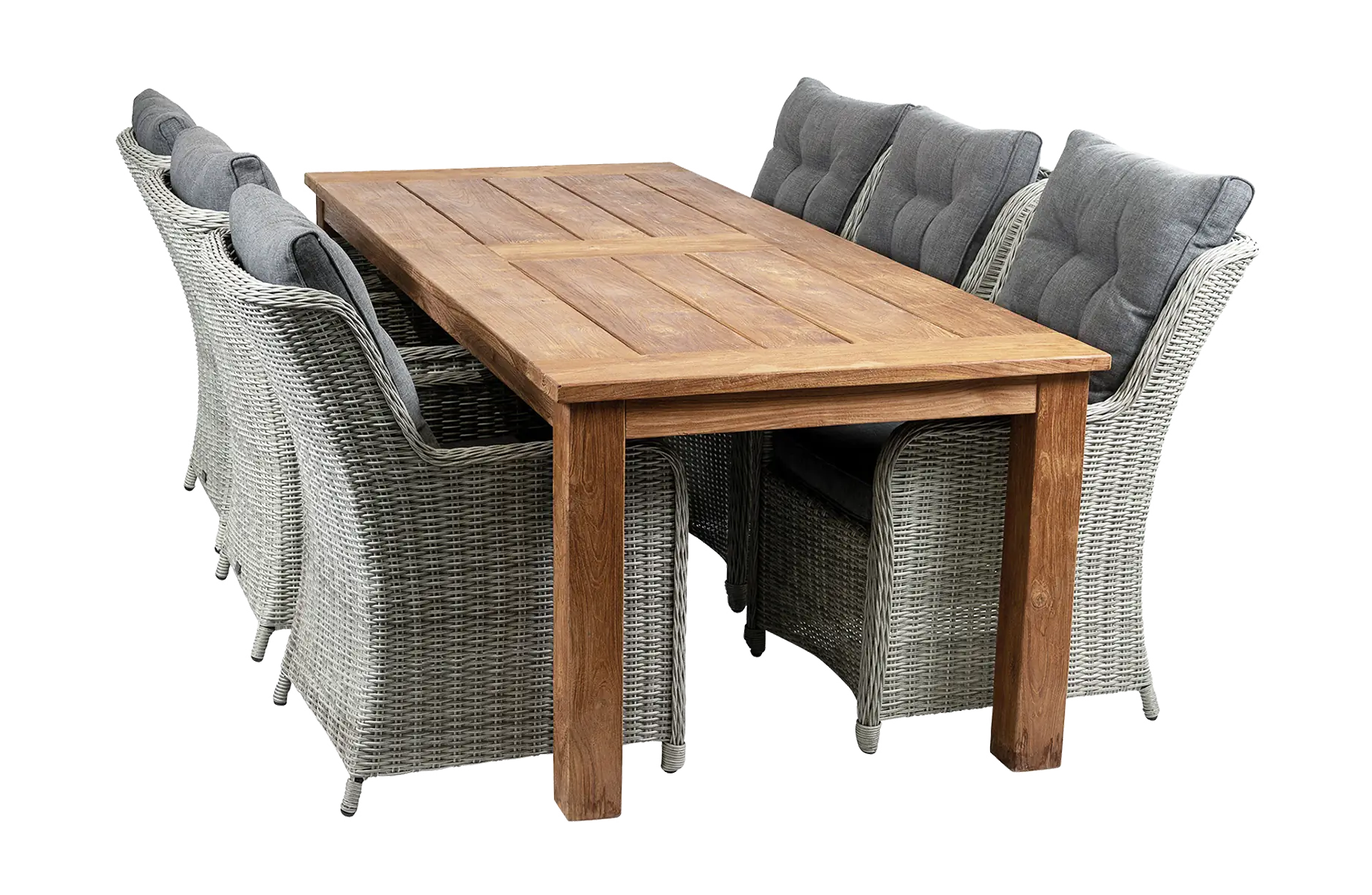7-teiliges Gartenset | 6 Gartenstühle Dublin | Jakarta Gartentisch 240 cm