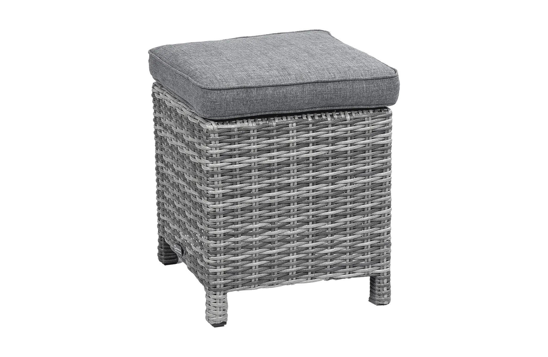 Hocker Dublin 40 x 40 cm | Aschgrau | Rattan