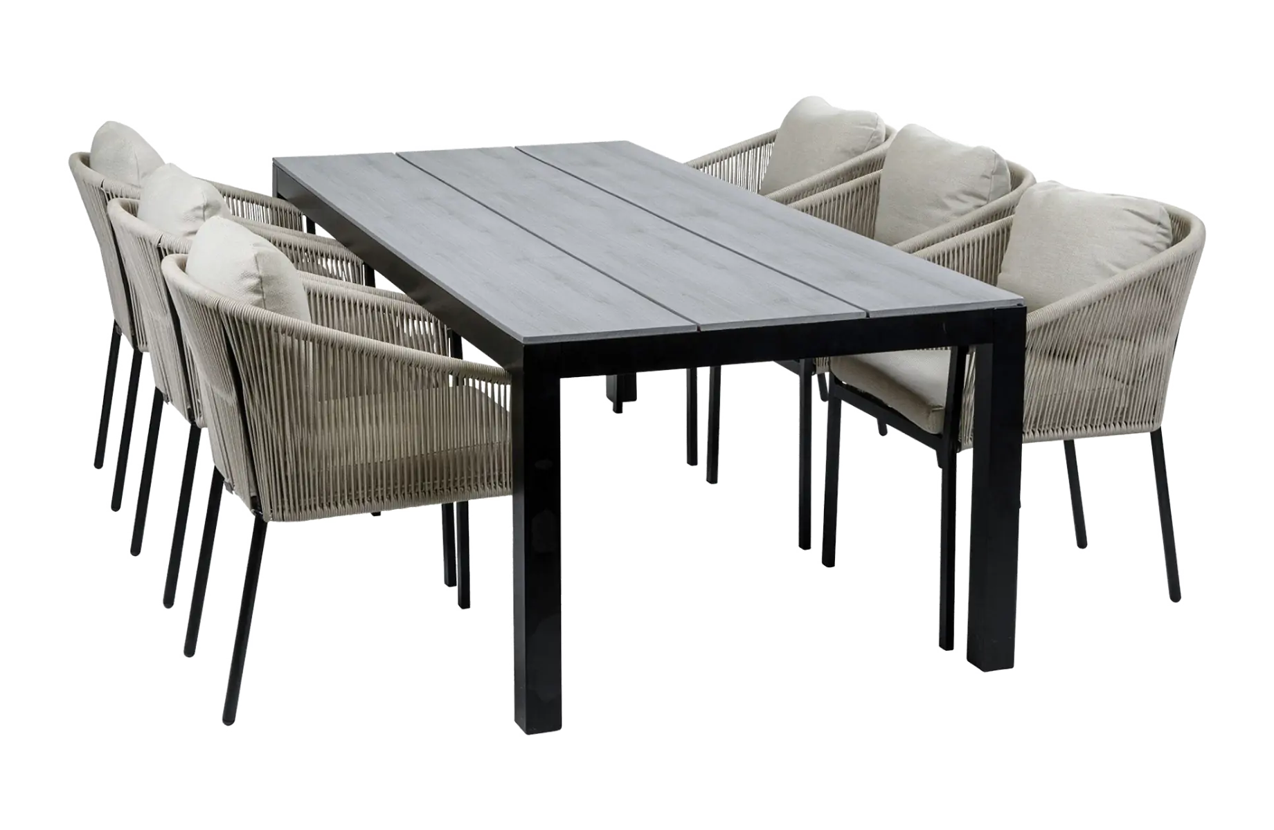 Rechthoekige-tuinset-Elvira-225-black-polywood-tuintafel-4-seizoenen-tuinmeubelen