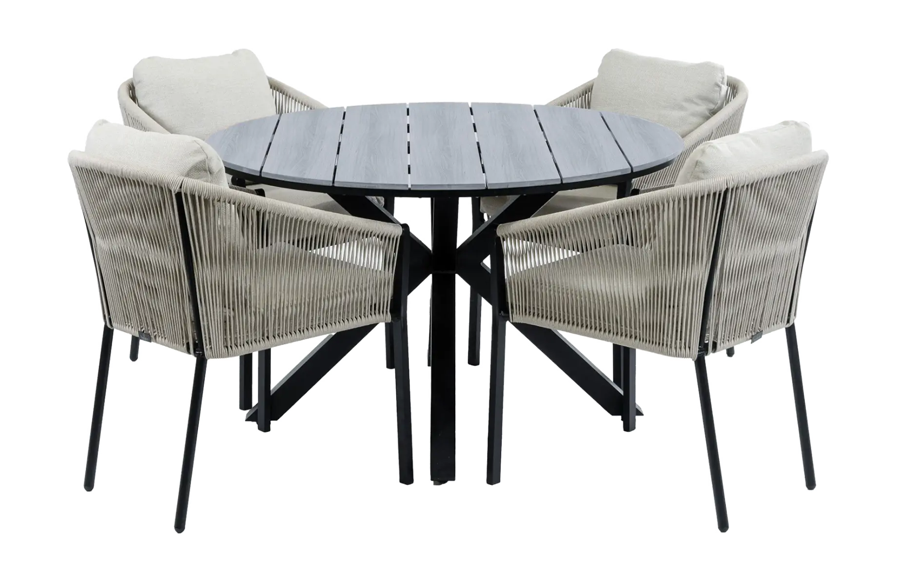 Elvira-black-cyprus-grey-rond-120-4-seizoenen-tuinmeubelen