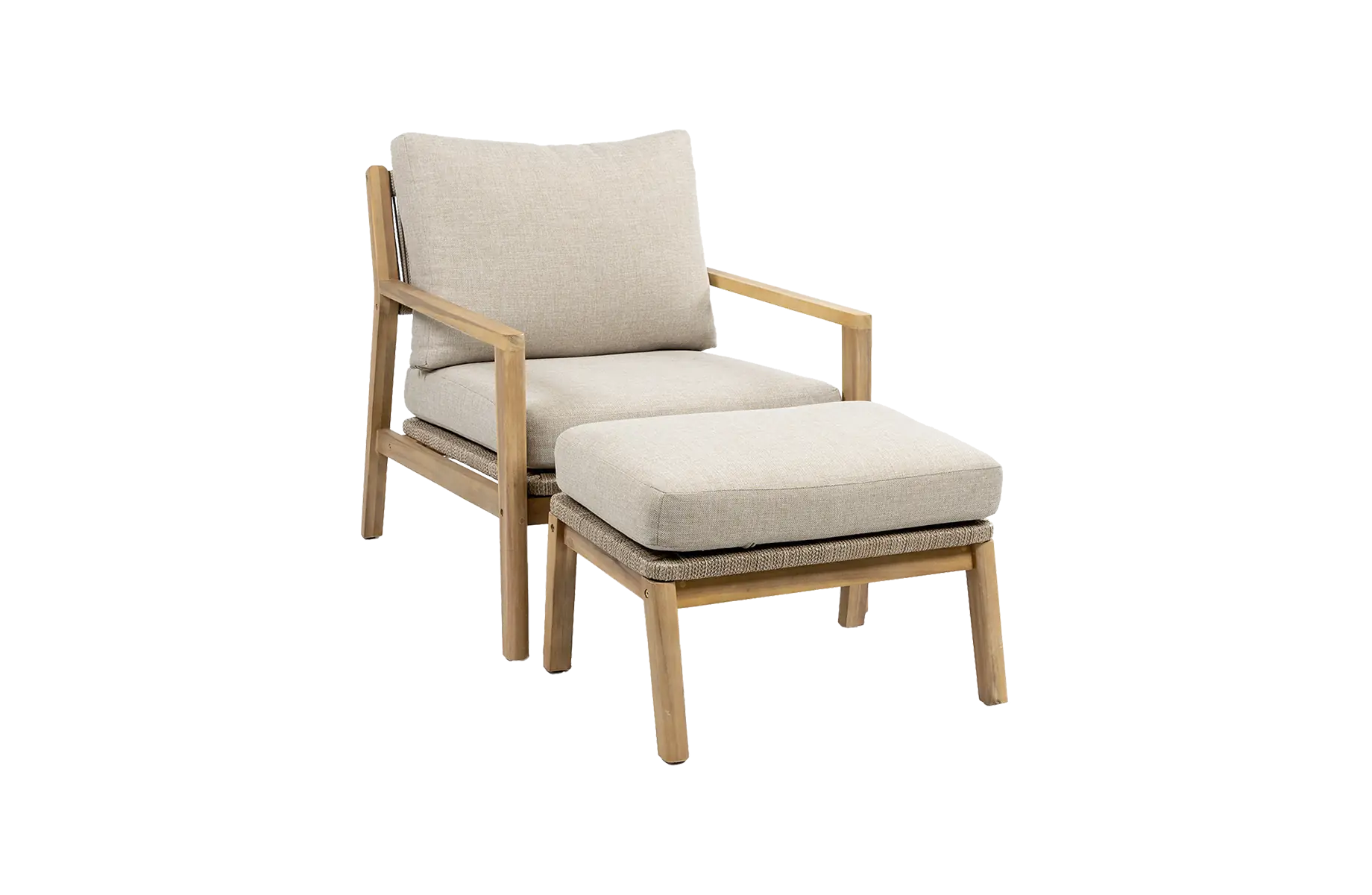 Loungesessel mit Hocker | Felline | Akazienholz