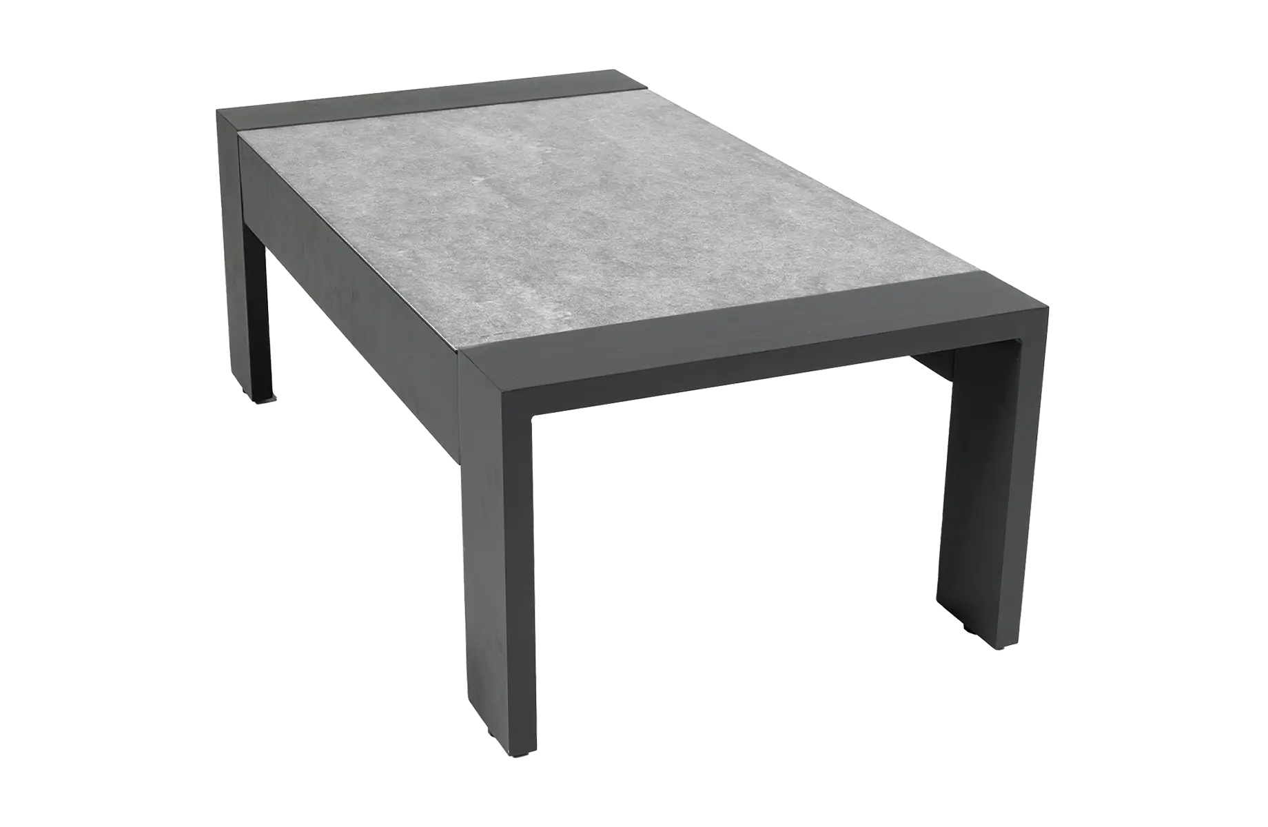 Lounge-Tisch Fosega | 110 x 60 cm | Mattschwarz | Aluminium & Keramik