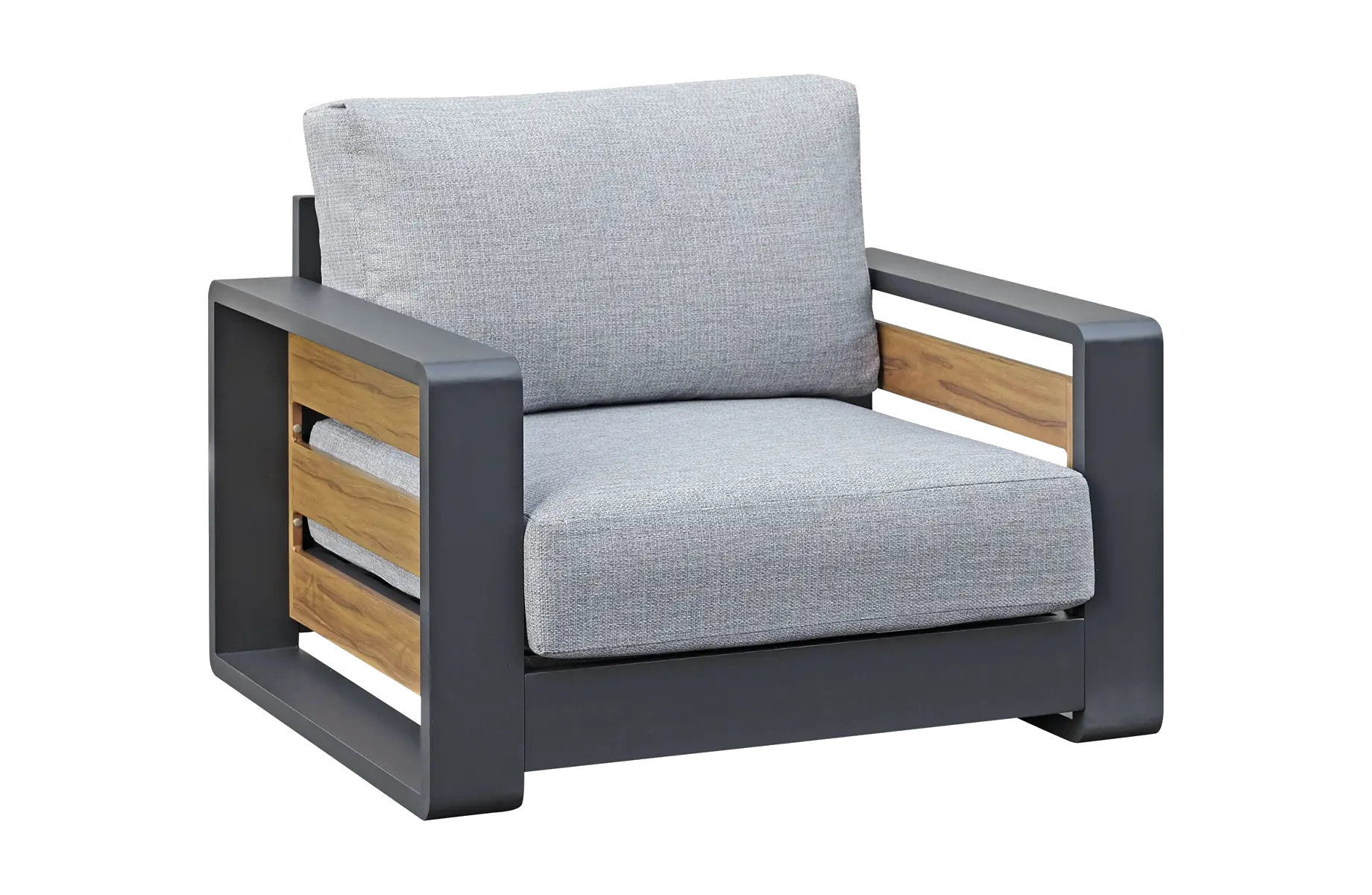 Lounge-Sessel Fosega | Mattschwarz / Steingrau | Aluminium