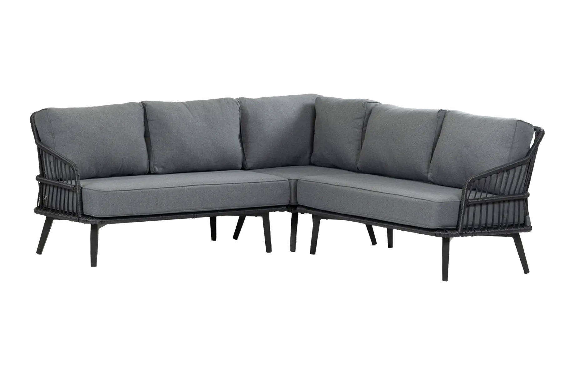 Ecklounge-Set | Isabel | Schwarz | Rope