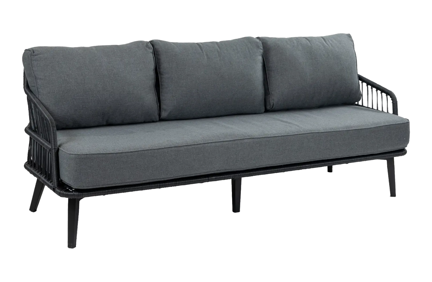 3-Sitzer Lounge-Sofa | Isabel | Schwarz | Rope