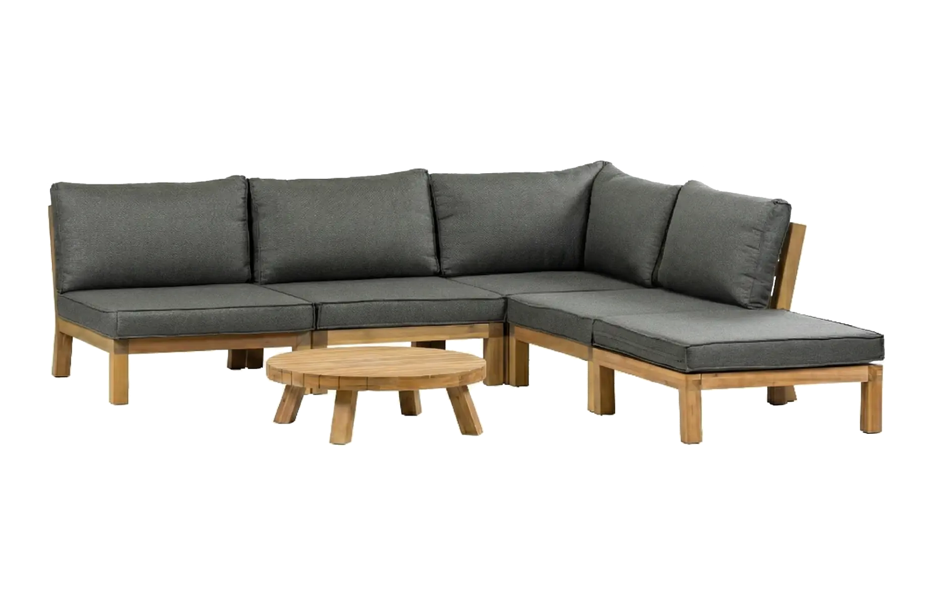Eck-Lounge-Set Kent | 6-teilig | Grey | Akazienholz