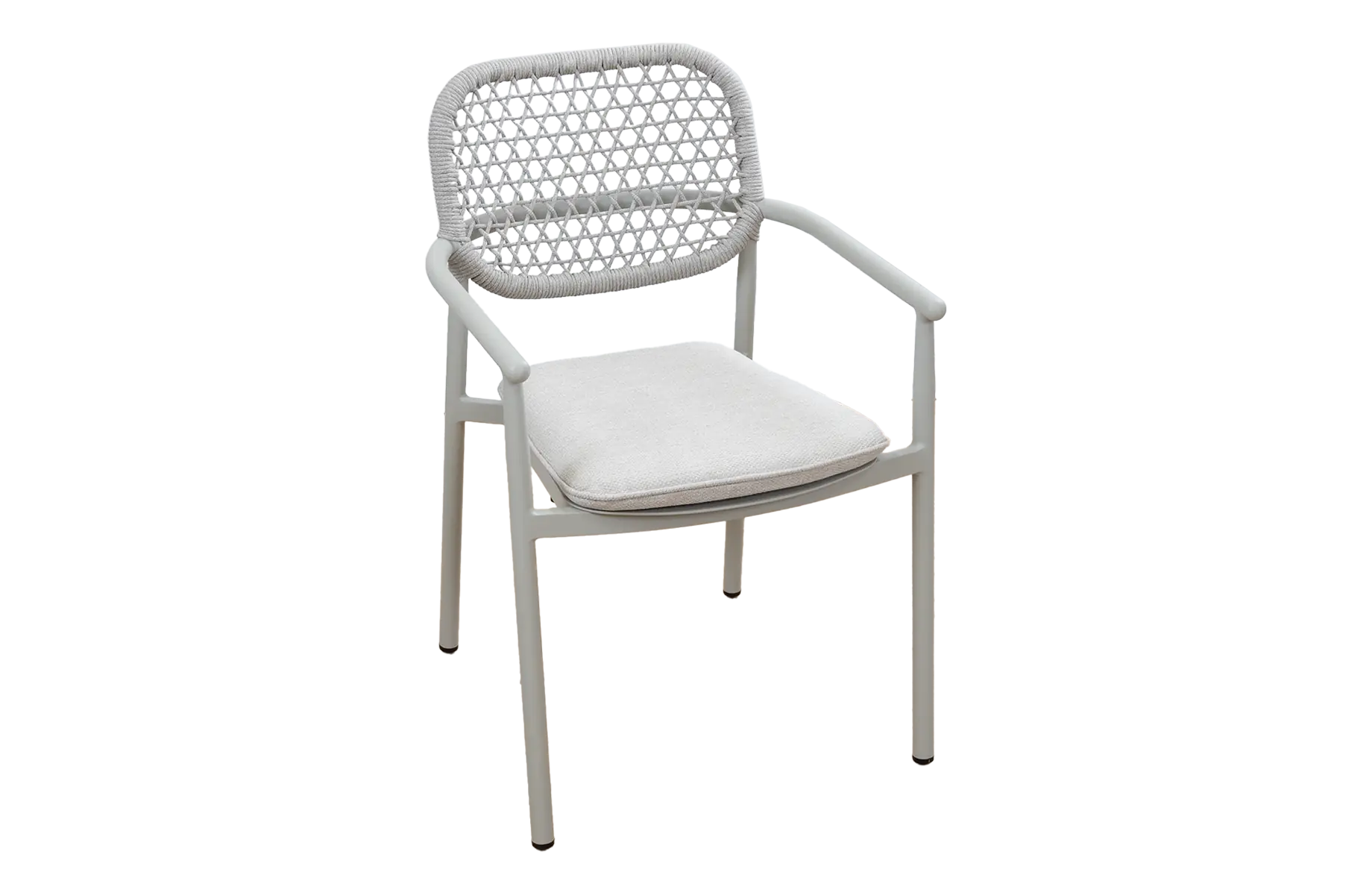 Stapelbarer Gartenstuhl Lecce | Beige | Sand/Mokka | Aluminium und Rope