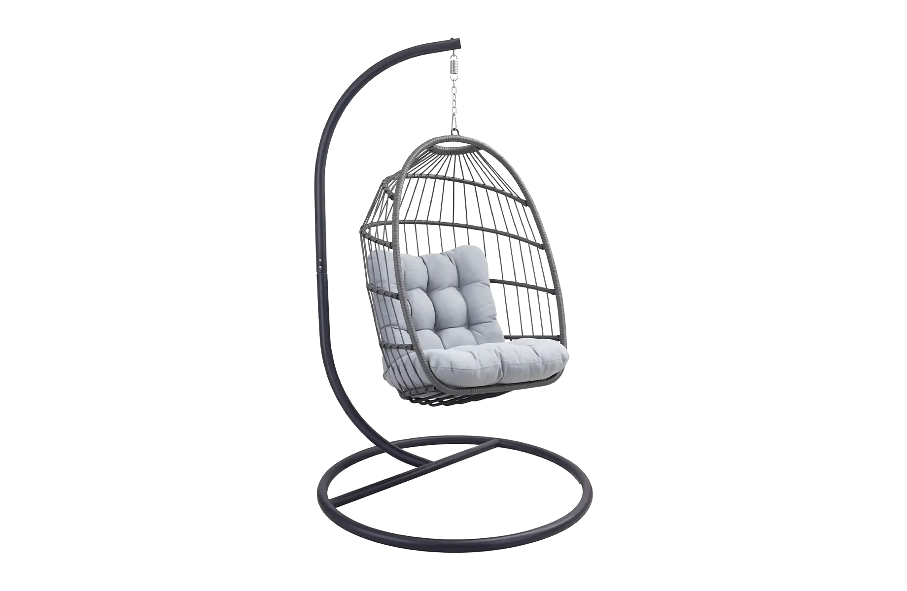 Hängesessel Malta | Grey & Black | Rope & Aluminium