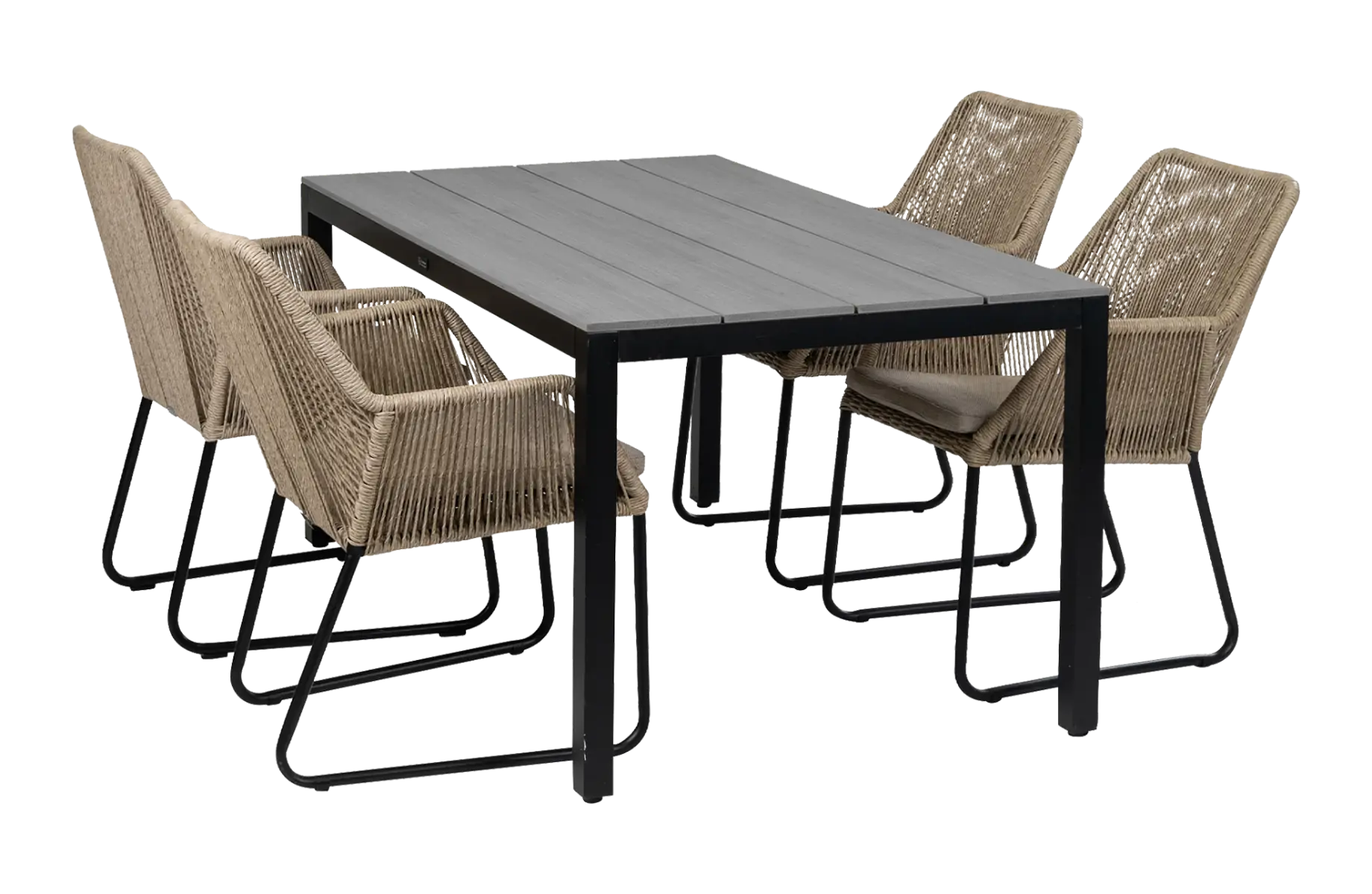 5-delige tuinset | 4 Mona tuinstoelen | 160cm Cyprus tuintafel
