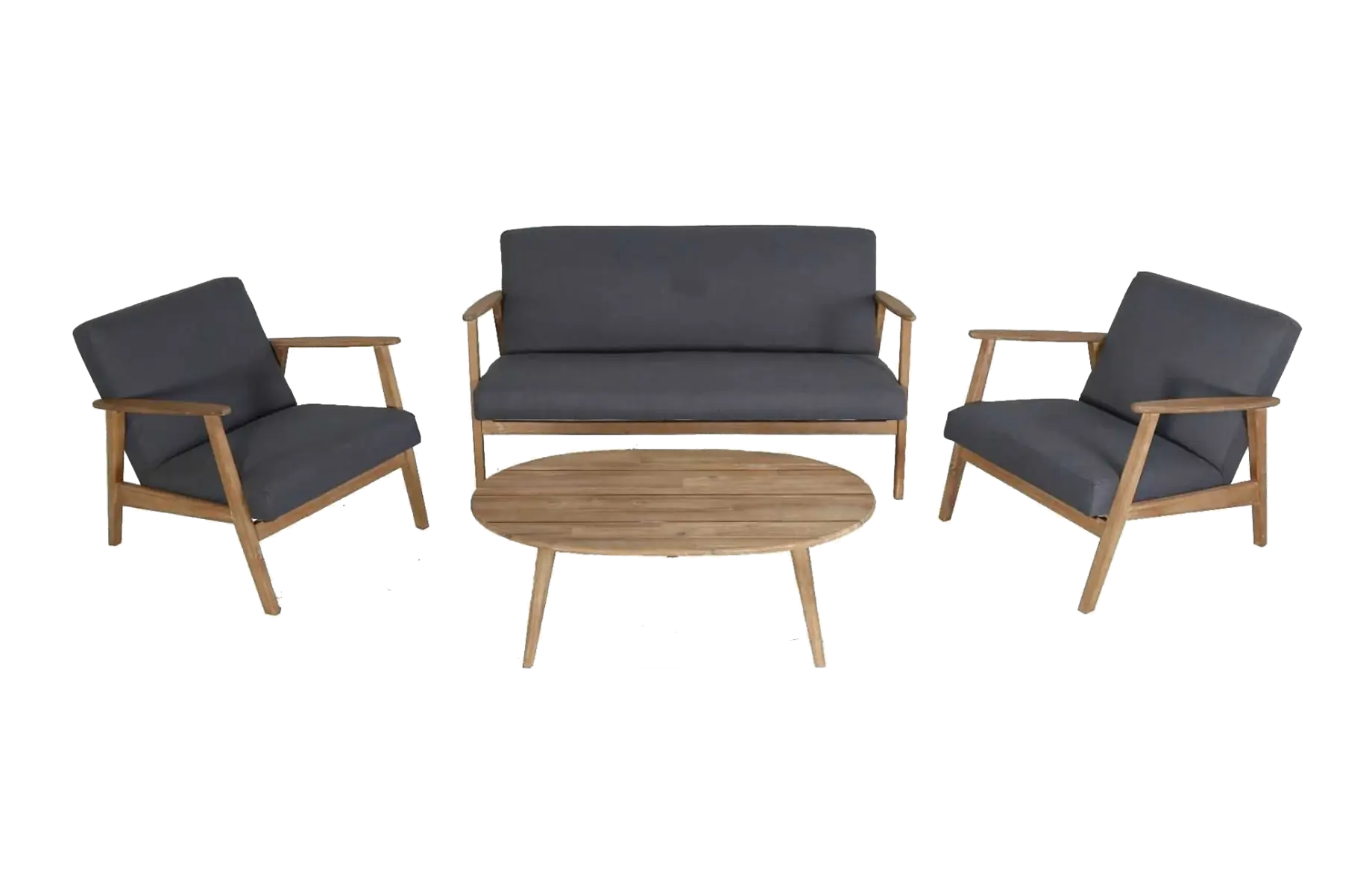 Narvik Lounge-Set | 4-teilig | Grau | Akazienholz