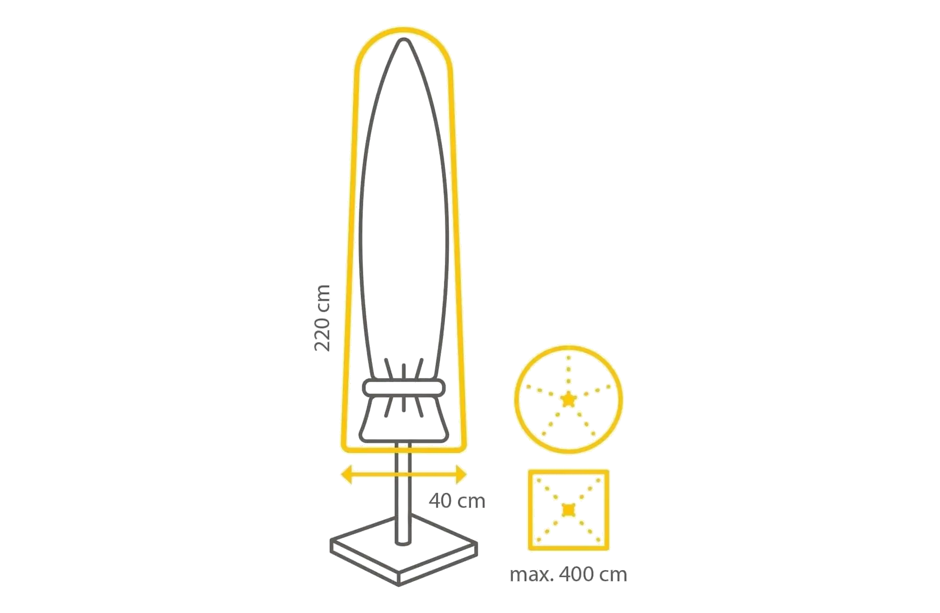 Sonnenschirm-Schutzhülle 220 x 40 cm
