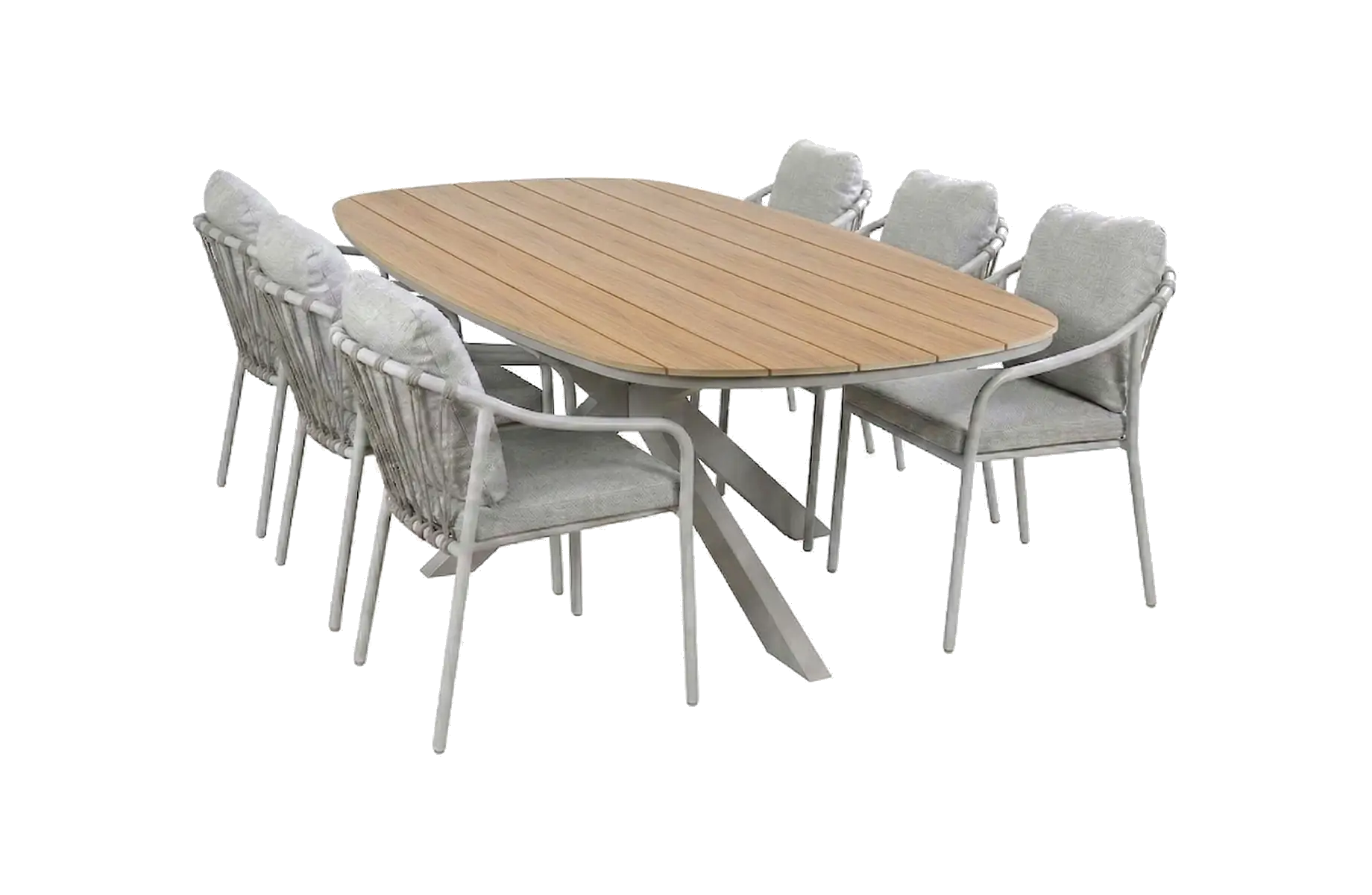 7-delige tuinset | 6 Parijs tuinstoelen | Tuintafel Cadiz 240x115cm
