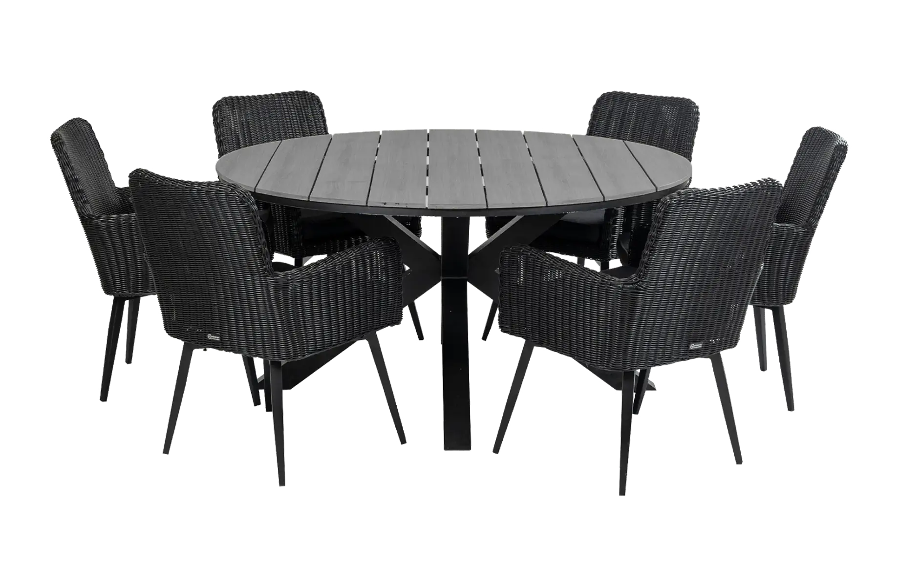 7-teiliges Gartenset | 6 Pisa Gartenstühle | Limasol Gartentisch | ø 150 cm