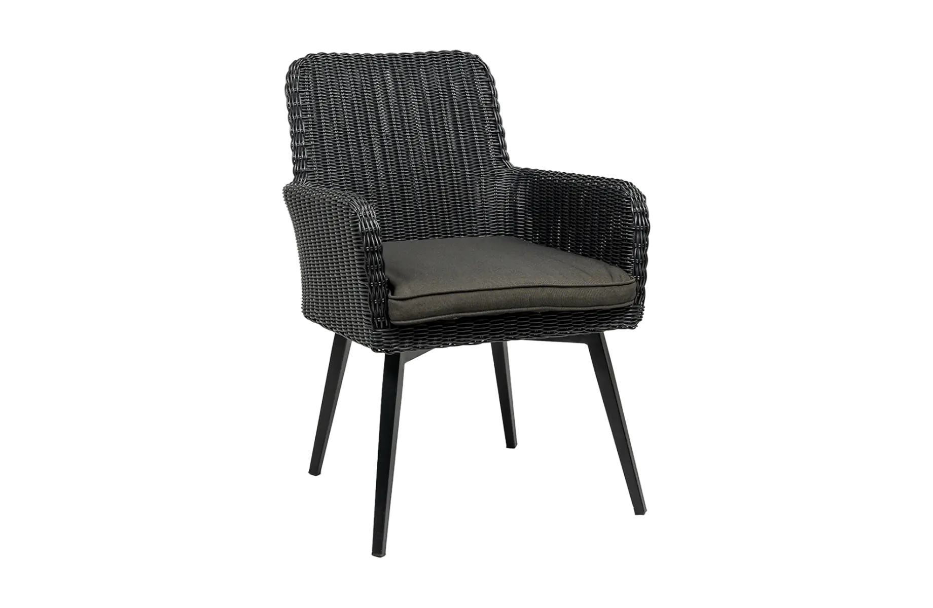 Dining-Gartenstuhl | Pisa | Schwarz | Rattan