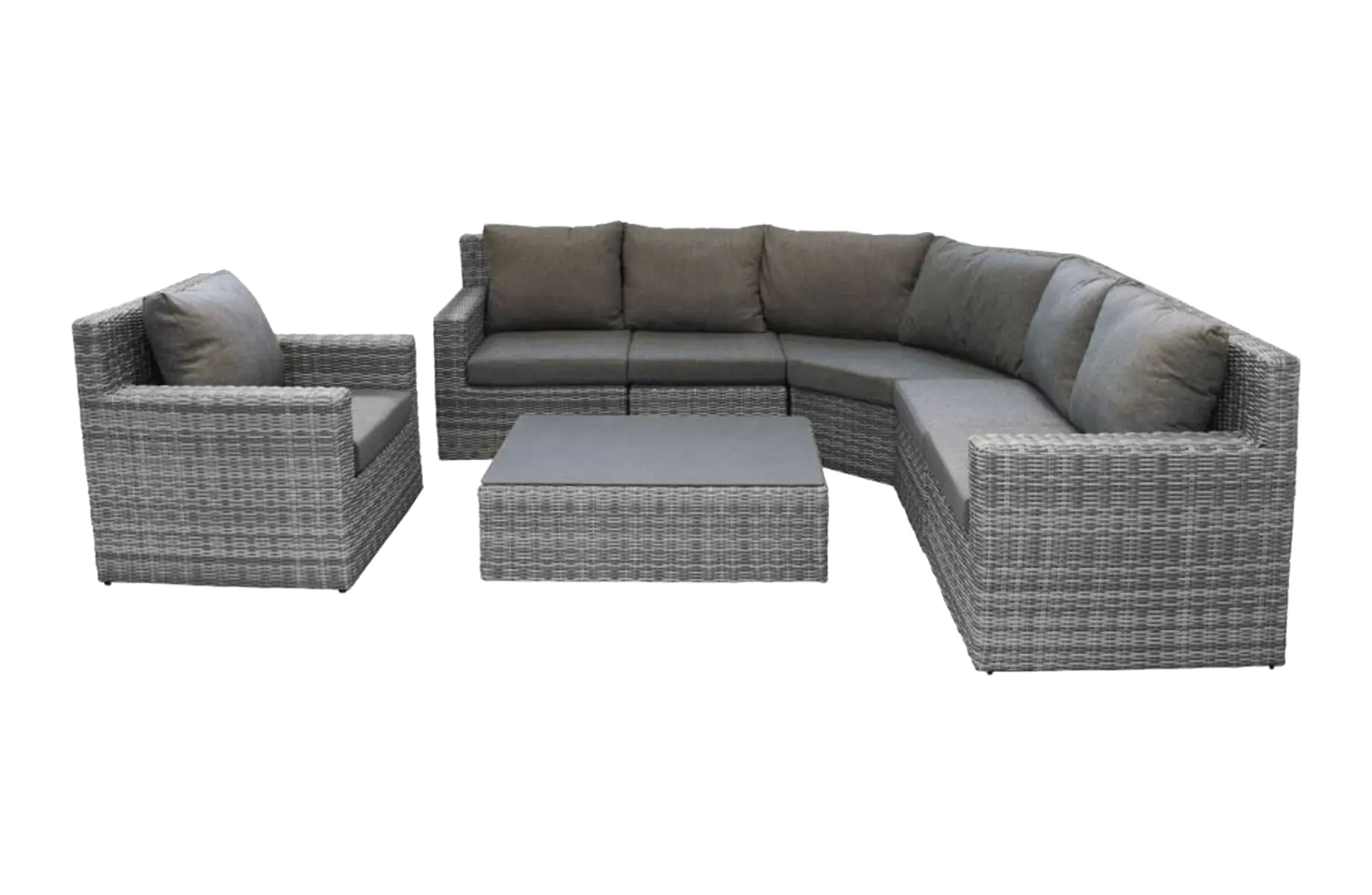 Sorrento XL Ecklounge-Set | Aschgrau | Rattan | inkl. Sessel