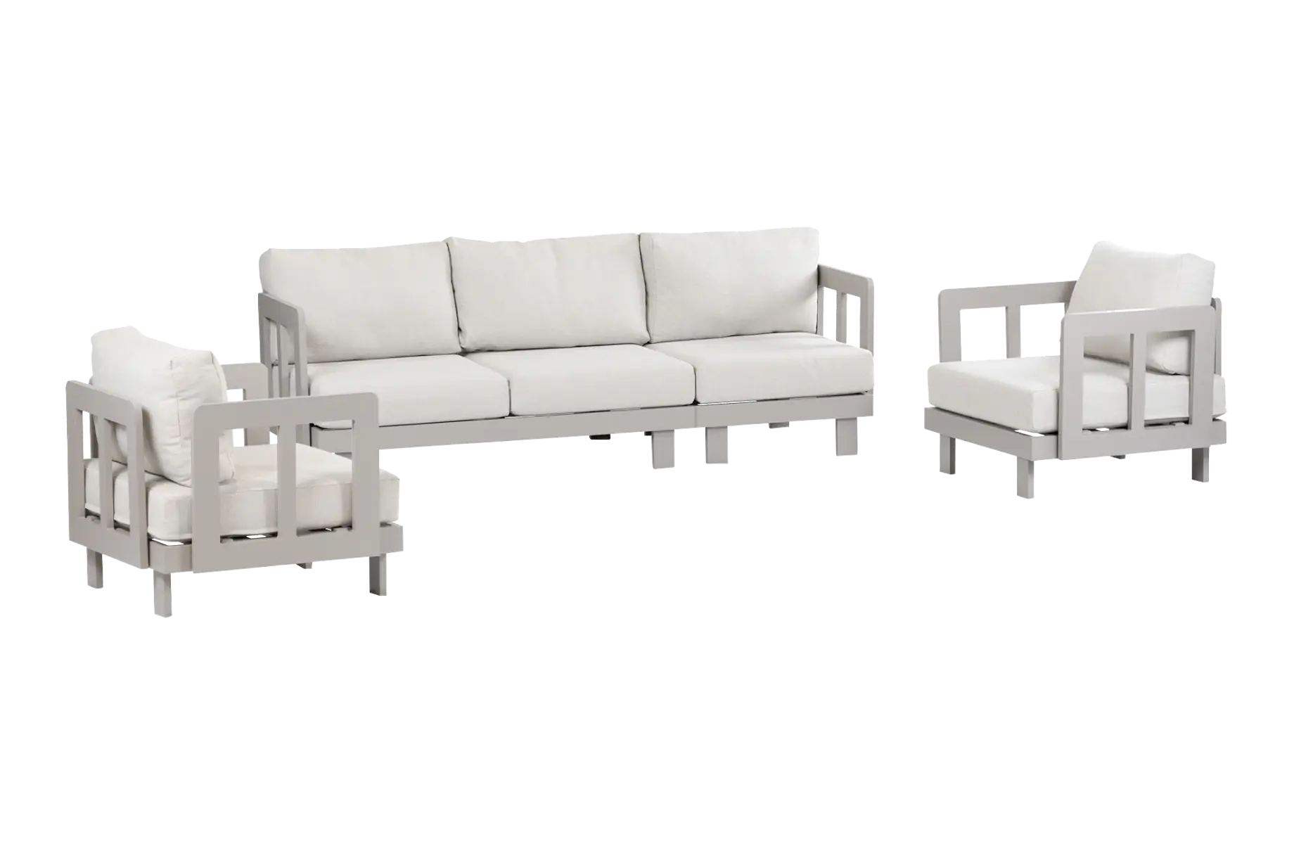 Sessel-Sofa Lounge-Set Tulum | Camel | 3-Sitzer