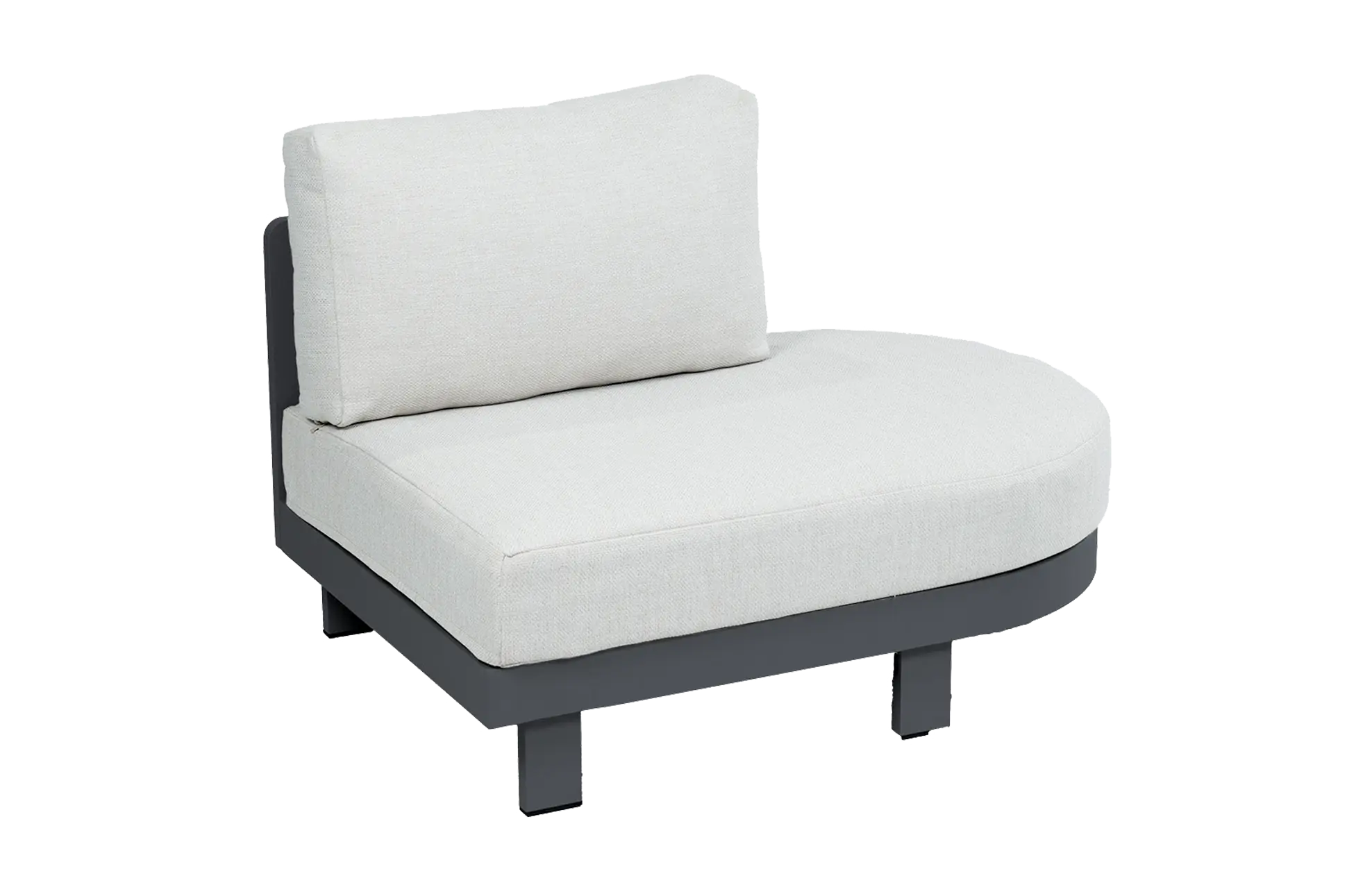 Ovales Lounge-SofaTulum | Schwarz & Beige